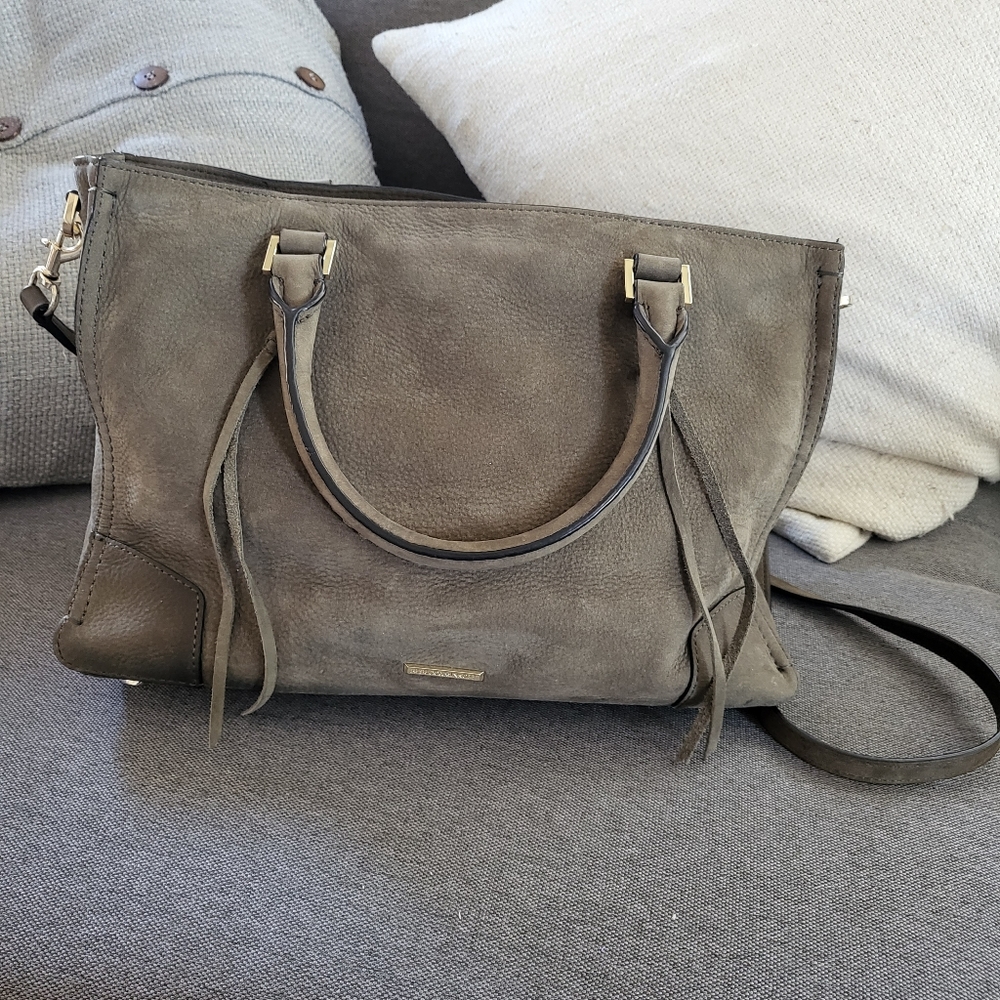 Rebecca Minkoff Regan Dark Green Nubuck Satchel
